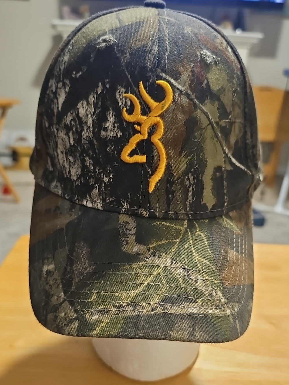 Browning Men's Camo Cap with Yellow Logo Adjutabe One Size